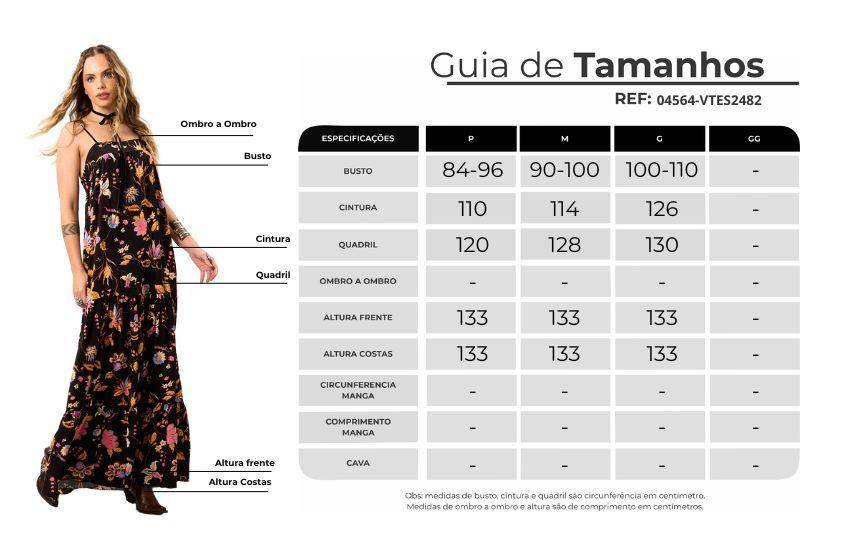 Vestido Longo De Alças Reguláveis Preto Estampado Yacamim C1