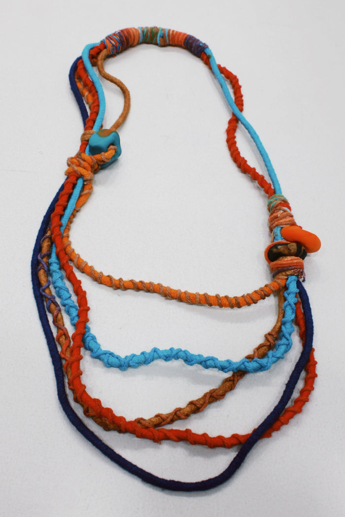 Colar Artesanal De Cordas Coloridas Yacamim #642