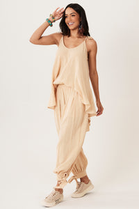 Calça Aladim Gaze Marrakesh Bege Yacamim A30