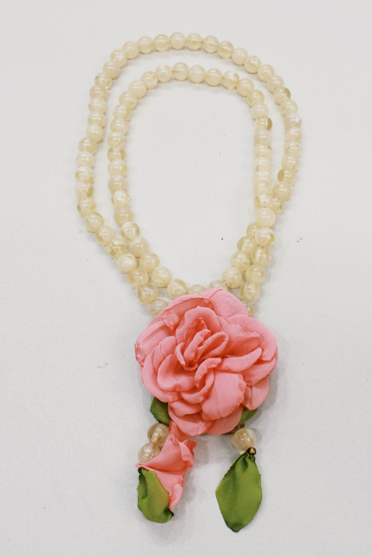 Colar Ave Maria Com Flor Rosa Yacamim #588