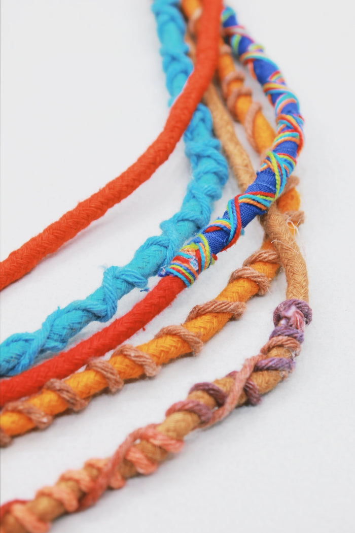 Colar Artesanal De Cordas Coloridas Yacamim #496