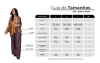 Calça Saruel Pantalona Azul Petróleo Estampado Yacamim G5