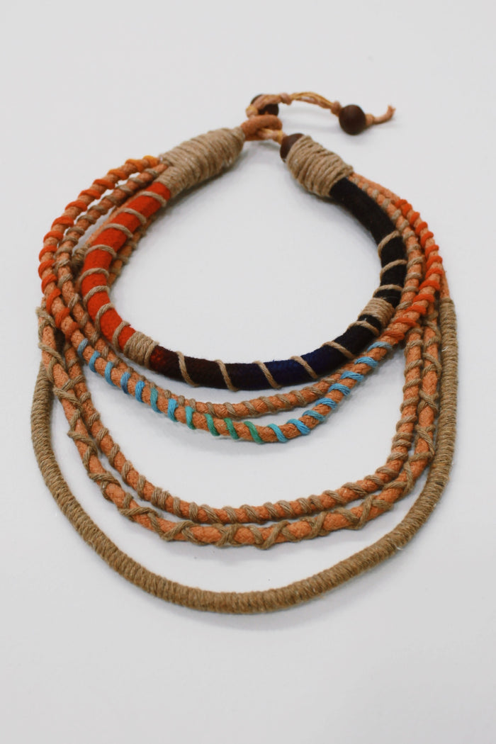 Colar Artesanal De Cordas Coloridas Yacamim #742