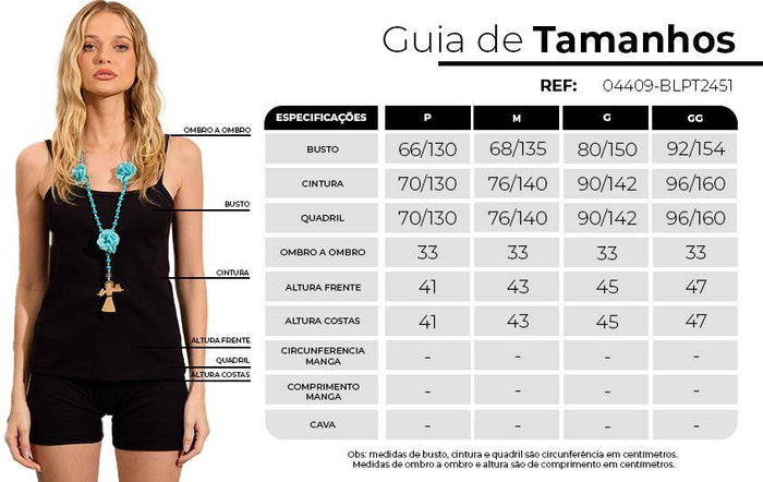 Regata De Tricoline Com Alças Preta Yacamim I4