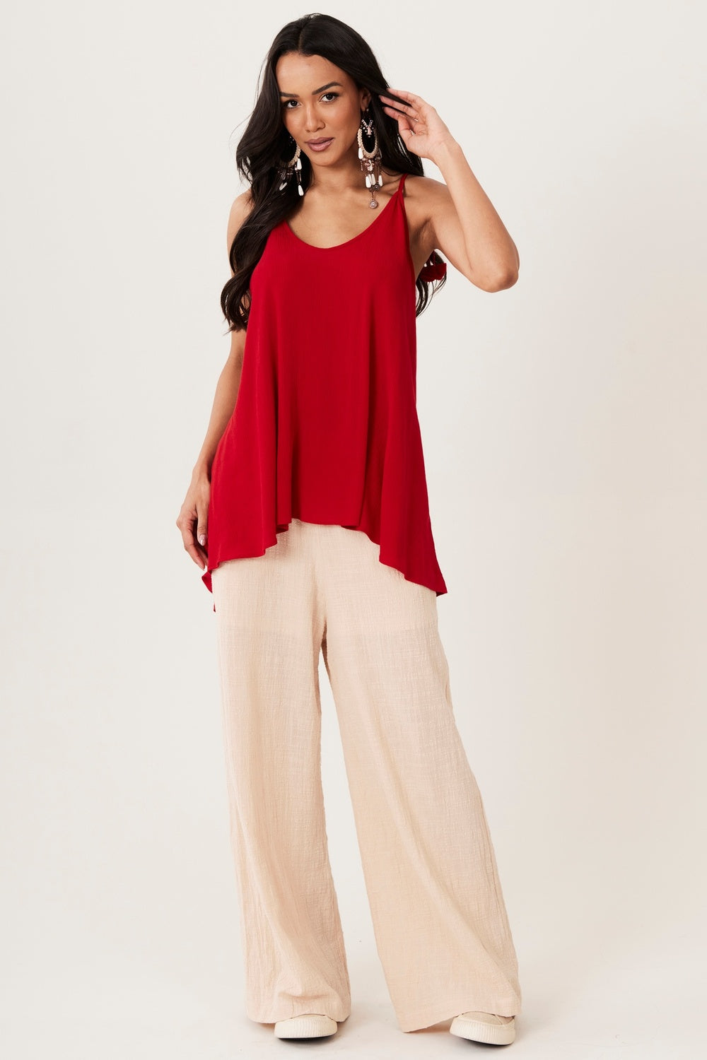 Calça 100% Algodão Bege Escuro Yacamim I7