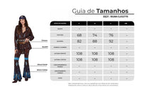 Calça Flare Marrom Escuro Estampa Cashmere Azul Yacamim A30