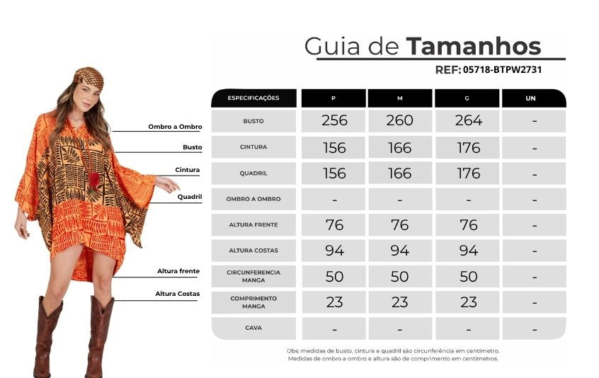 Bata Ampla Laranja Patchwork Yacamim B4