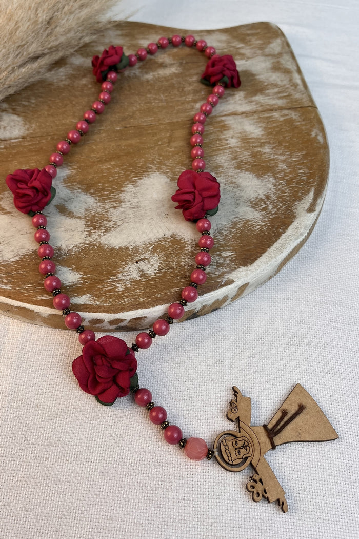 Colar Terço São Francisco De Assis Rosa Yacamim #293