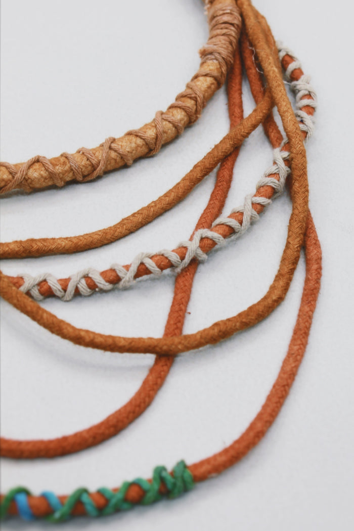 Colar Artesanal De Cordas Coloridas Yacamim #497