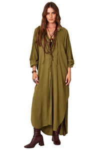 Chemise Longo Verde Musgo Yacamim M10