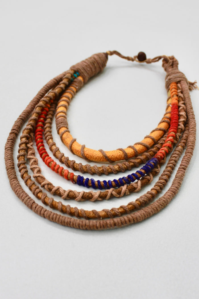 Colar Artesanal De Cordas Coloridas Yacamim #381