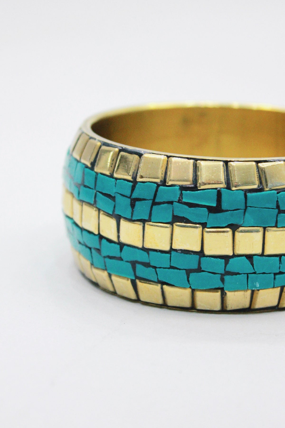 Pulseira Bracelete De Metal Com Pedras Yacamim #448