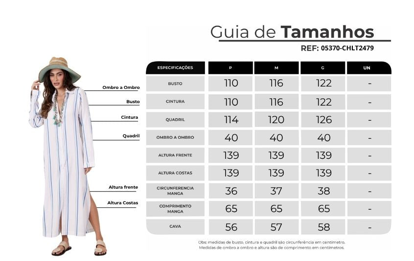 Chemise Midi Listrada Branca Com Azul Estampado Yacamim M7