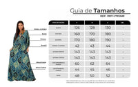 Vestido Longo Com Mangas Bufantes Verde Estampado Yacamim C11