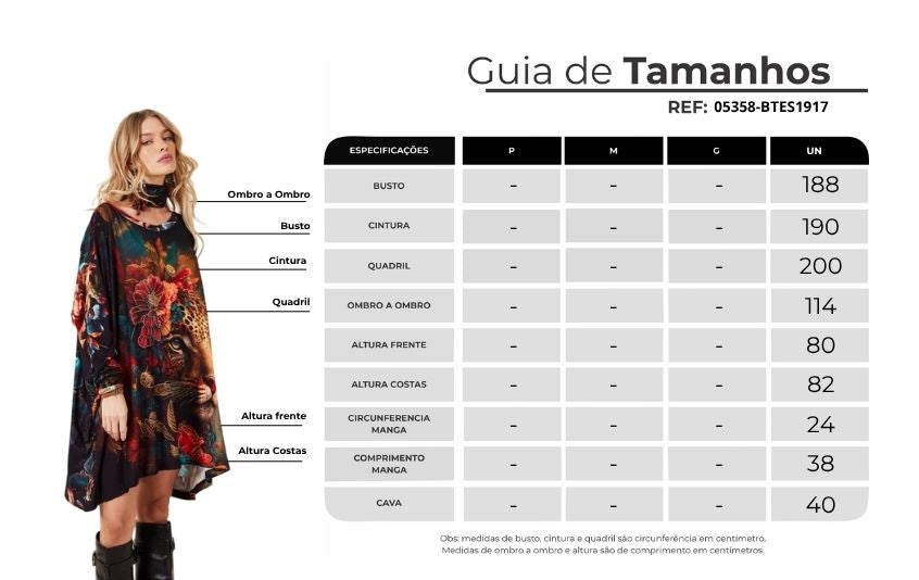 Bata Ampla Com Pedrinhas Estampa Exclusiva De Onça Floral Yacamim S3/4