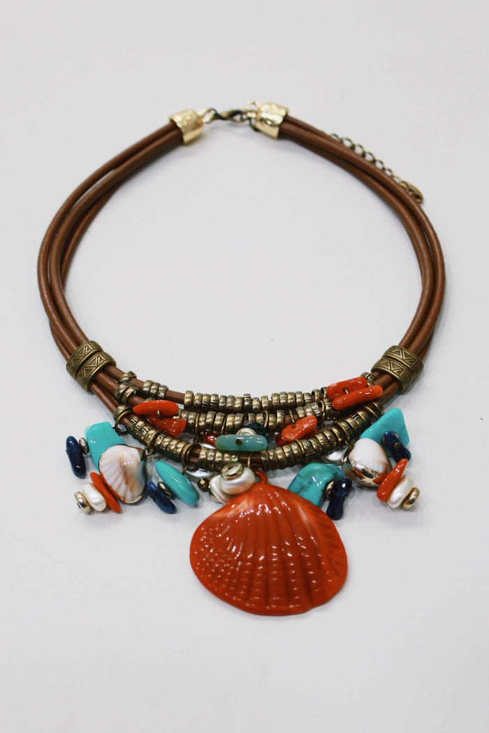 Colar Artesanal Com Mix De Pingentes Yacamim #715