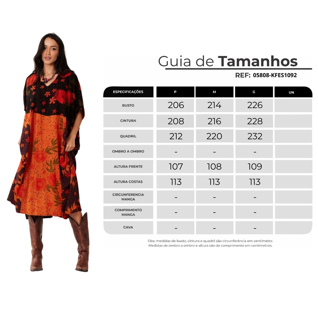 Kaftan Midi Preto E Vermelho Patchwork Yacamim J3
