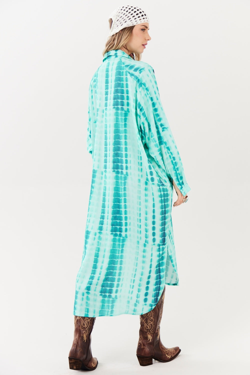 Chemise Midi Verde Tie Dye Digital Yacamim L1