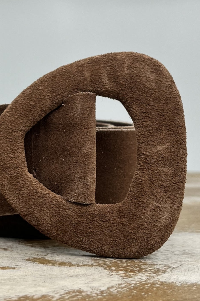 Cinto Com Fivela De Couro Marrom Claro Yacamim #191