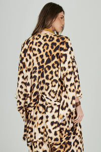 Kimono Curto Com Faixa Para Amarrar Animal Print Yacamim I7