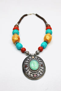 Colar Indiano Com Esferas Coloridas Yacamim #434