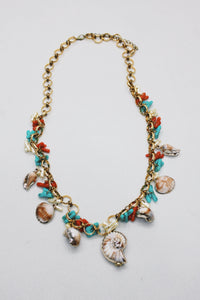 Colar Artesanal De Corrente Com Mix De Pingentes Yacamim #509