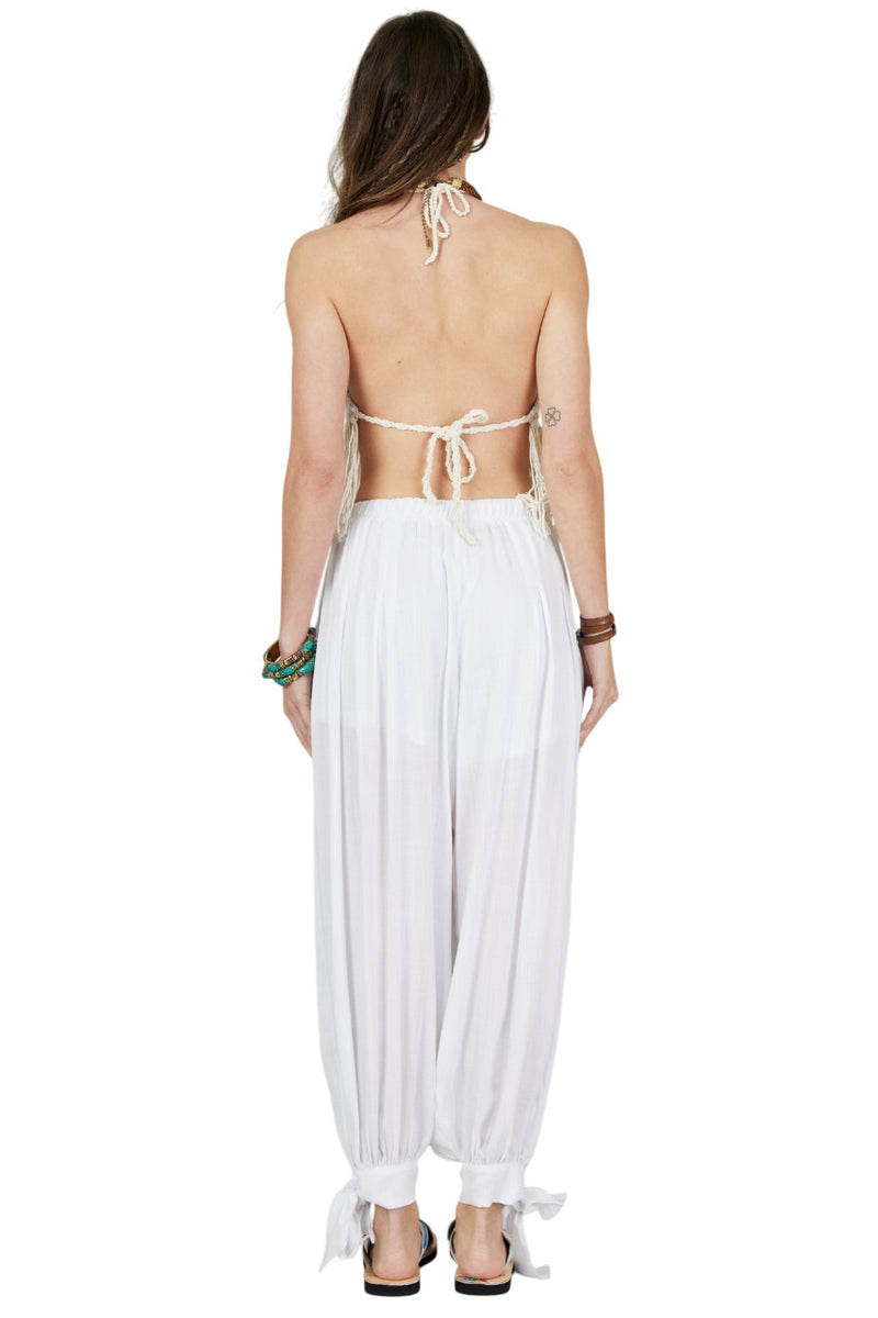 Calça Aladim Com Forro Branca Yacamim H10