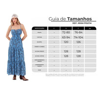 Vestido Longo Azul Estampa Paisley Yacamim E5