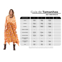 Kaftan Midi Amplo Laranja Estampado Patchwork Yacamim S10