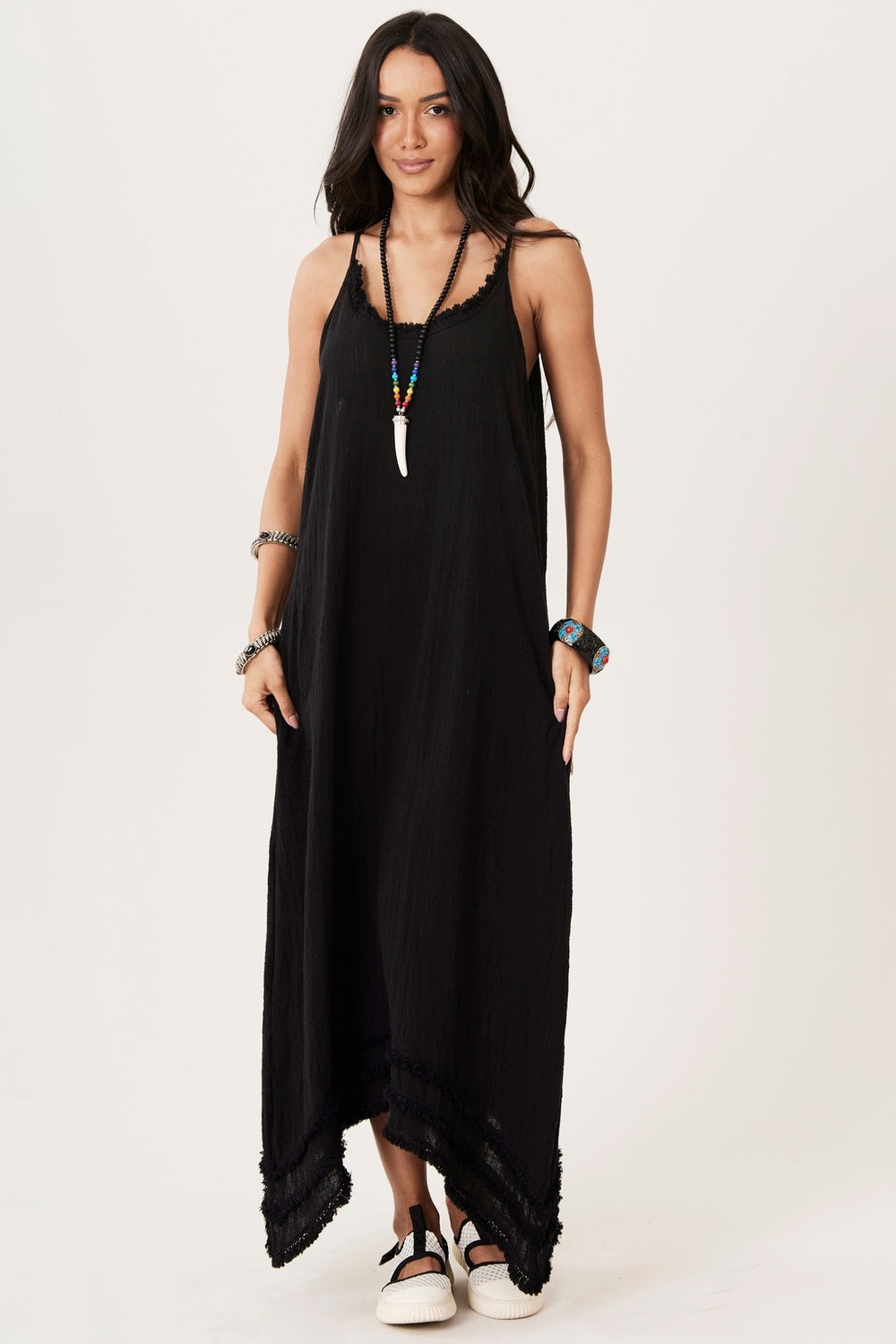 Vestido Midi Gaze Marrakesh Preto Yacamim E6