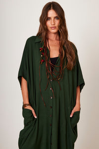 Chemise Longo Verde Escuro Yacamim N8