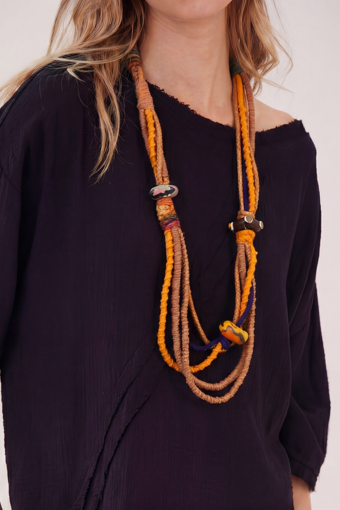 Colar Artesanal De Cordas Coloridas Yacamim #900