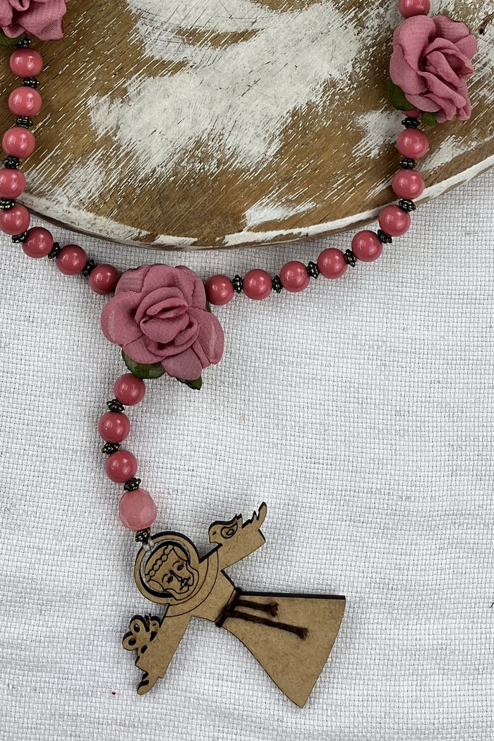 Colar Terço São Francisco De Assis Rosa Yacamim #167