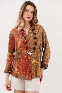 Camisa Tiradentes 100% Algodão Verde Estampado Yacamim R1