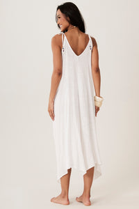 Vestido Midi Algodão Marrocos Branco Yacamim E7