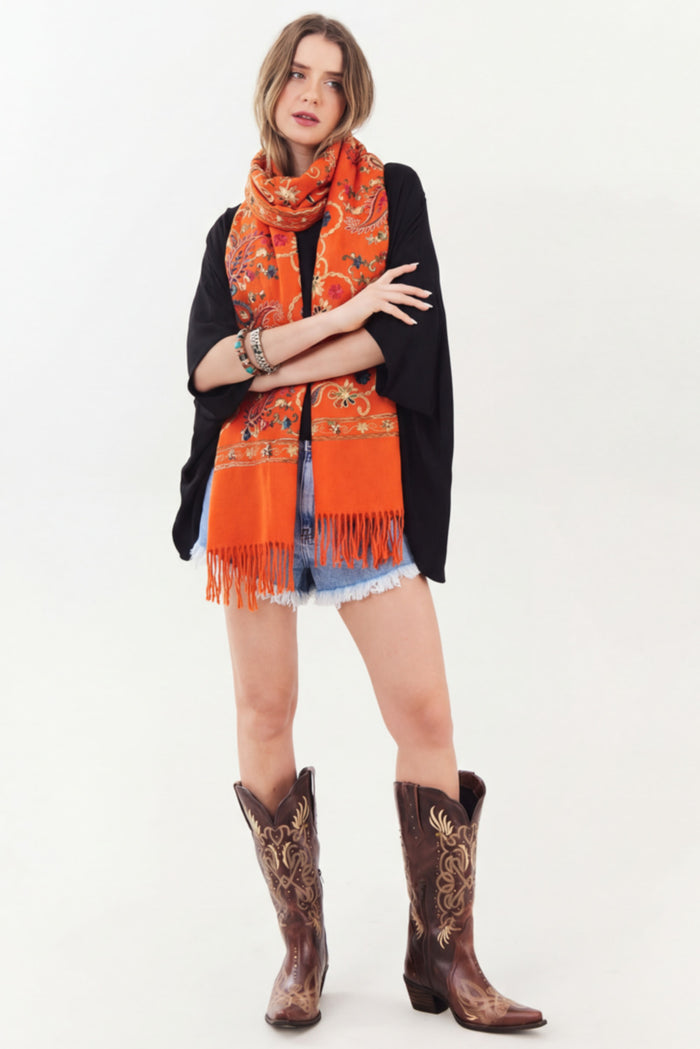 Cachecol Cashmere Laranja Yacamim #894