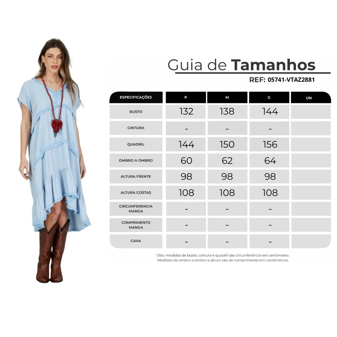 Vestido Curto Mullet De Viscolinho Azul Claro Yacamim D4