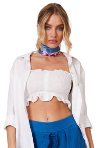 Top Cropped De Lastex Branco Yacamim I4