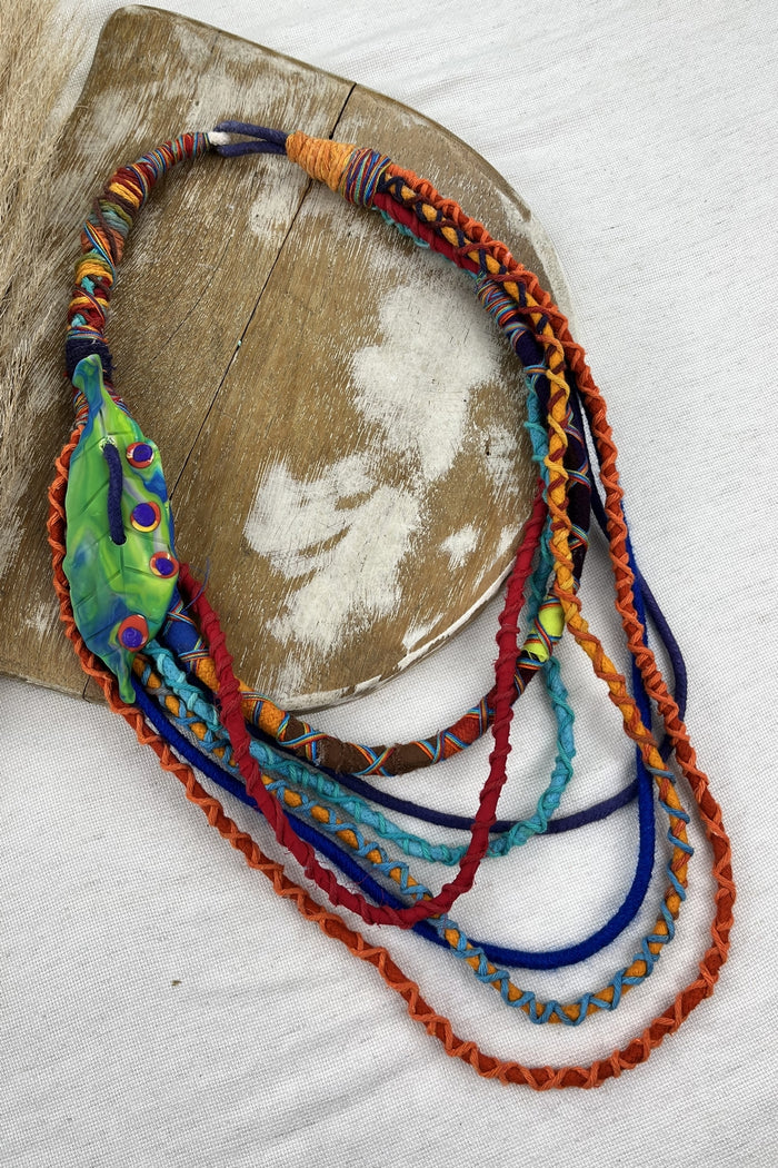 Colar Artesanal De Cordas Coloridas Yacamim #206