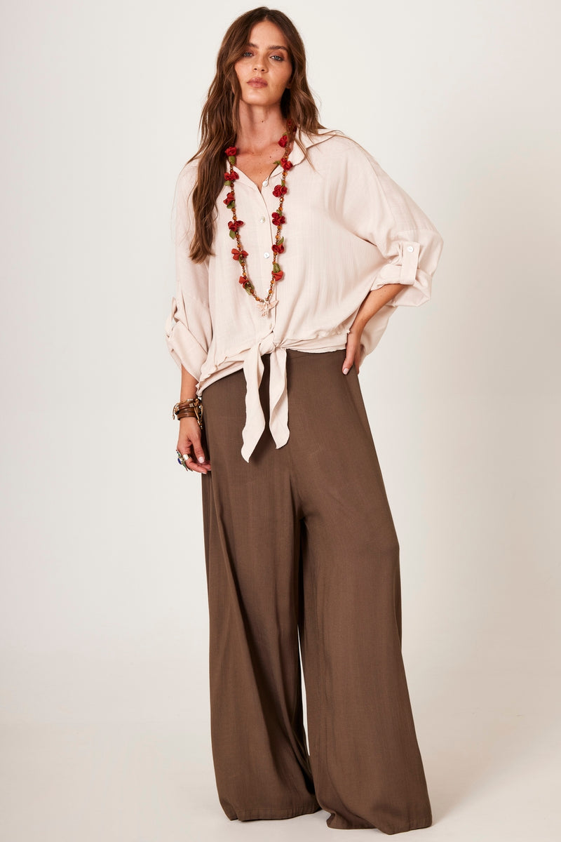 Calça Pantalona Verde Musgo Yacamim I10