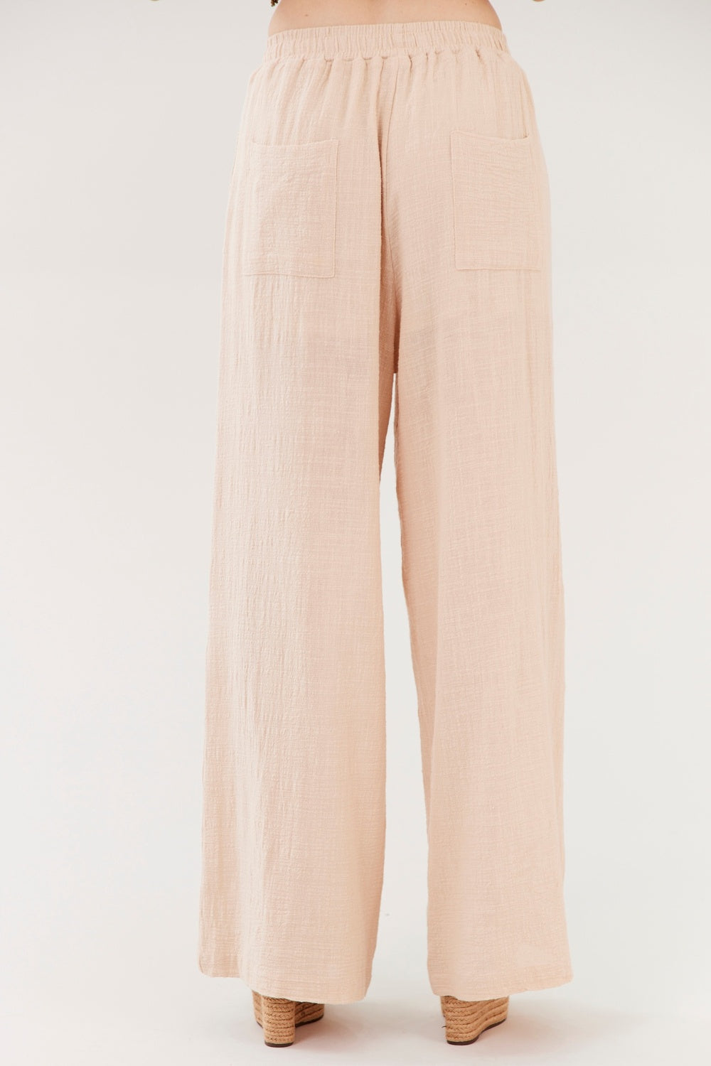 Calça 100% Algodão Bege Escuro Yacamim I7