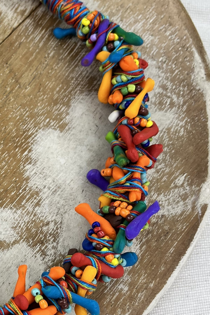 Colar Artesanal De Cordas Coloridas Yacamim #204