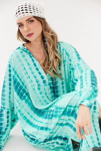Chemise Midi Verde Tie Dye Digital Yacamim L1