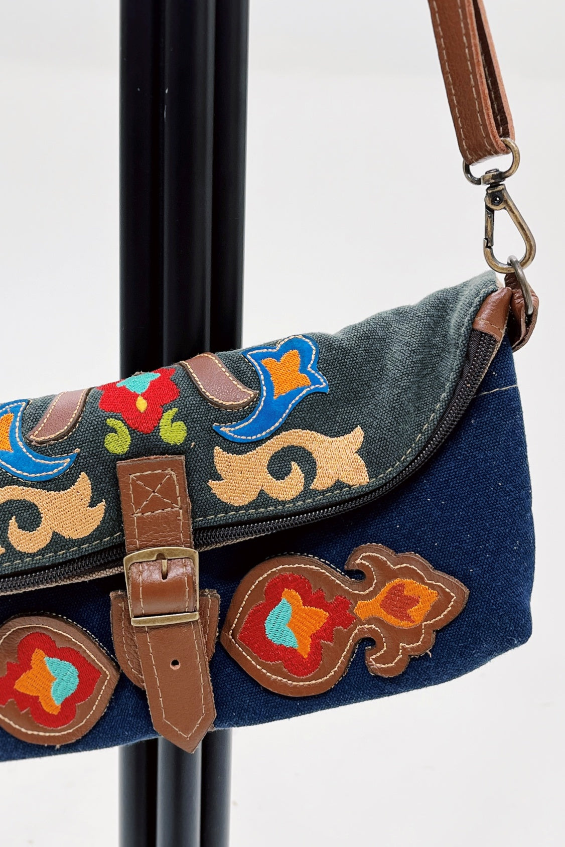 Bolsa Pochete De Lona Artesanal Yacamim #775