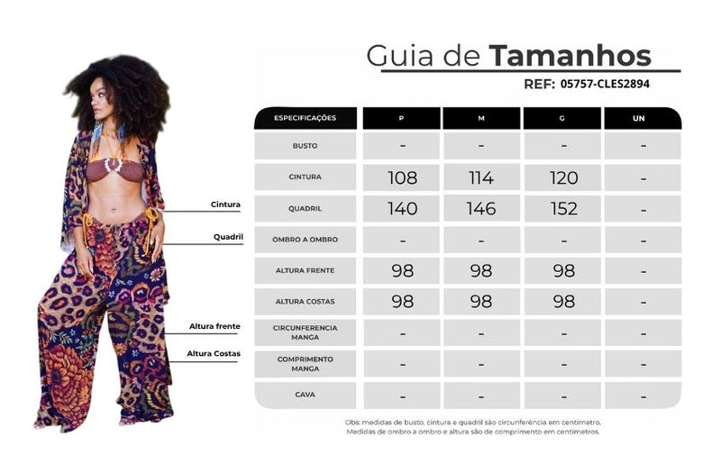 Calça Pantalona Animal Print Coleção Bahêa Yacamim Q5