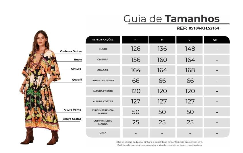 Kaftan Midi Preto E Laranja Estampa Tropical Yacamim J4