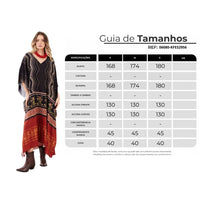 Kaftan Amplo Preto E Terracota Estampado Yacamim J5