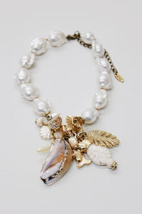 Colar Artesanal Cor Pérola Com Mix De Pingentes Yacamim #712