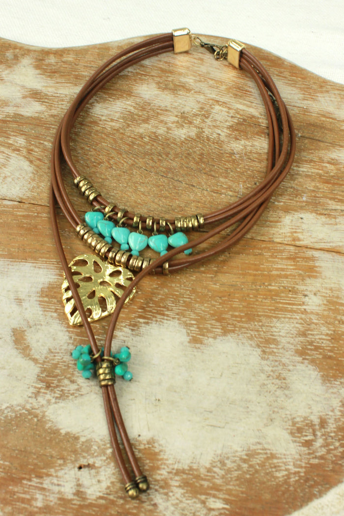 Colar Artesanal Com Pingentes De Pedras Yacamim #364