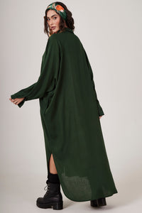 Chemise Longo Amplo Verde Escuro Yacamim N2